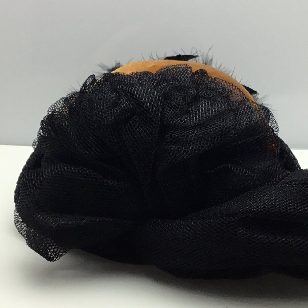 Elsie Massey Originals Victorian Touring Crushed Velvet Feathers Flowers Derby - Picture 4 of 12